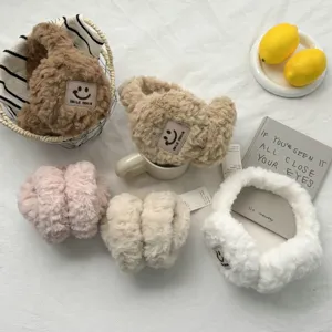 Cache-oreilles en Peluche Chauds pour Femmes Hiver Pliables en Fausse Fourrure de Lapin Coupe-vent Protection Contre le Froid Cyclisme Extérieur Cache-oreilles Étudiant