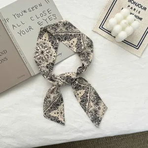 Smalle zijden sjaal elegante paisley print haarband veelzijdige tassenaccessoire