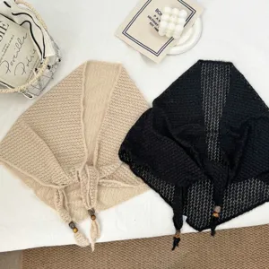 Foulard triangle en tricot vintage pour femme été respirant bandana tour de cou