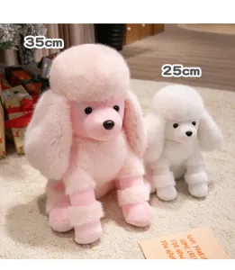 Mignon jouet en peluche caniche chiot farci poupee coussin doux pour enfant cadeau 35cm 25cm