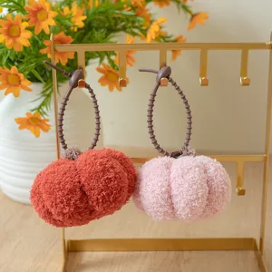 Simpatico portachiavi zucca di peluche ciondolo giocattolo per borse da donna e chiavi auto decorazione