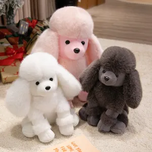 Mignon caniche peluche pelucheux chiot poupée doux animal en peluche enfant compagnon cadeau