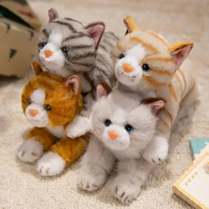 Lindo peluche de gatito a rayas, suave muñeco de gato, regalo ideal para niñas bonitas.