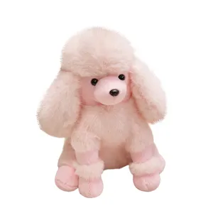 Mignon caniche rose en peluche chiot moelleux animal en tissu doux cadeau pour enfants charmant
