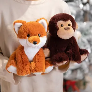 Cute plush fox and monkey stuffed animal toys soft companion doll for kids and home decor