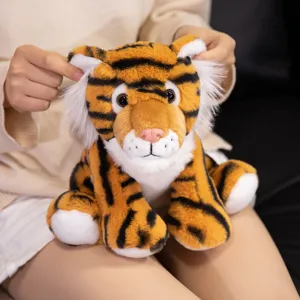 Cute plush tiger stuffed animal toy, soft fluffy companion doll for kids and toddlers.