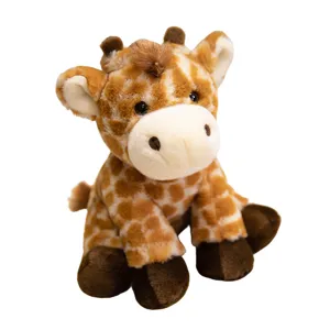 Cute giraffe plush toy sitting animal doll soft stuffed toy for kids and toddlers play home