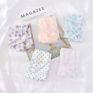 Foulard Piccolo da Donna in Chiffon con Stampa Floreale Nastro per Capelli Multiuso Decorazione per Borsa Fascia per Capelli Nastro di Seta Accessori Moda