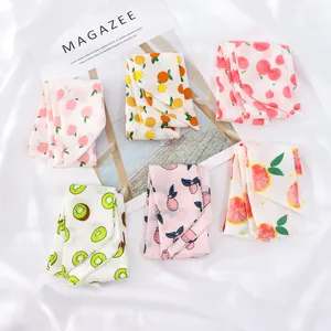 Bufanda Estrecha de Gasa de Poliéster para Mujer Cinta con Estampado de Frutas Lazo para el Pelo Cinta Decorativa para Bolso