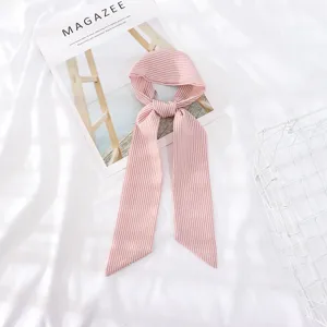 Ruban en tissu rayé rose foulard bandeau de cheveux accessoire élégant pour femmes