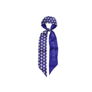 Elegantes langes schmales Seidentuch fuer Damen, schickes Halstuch und modisches Taschenband.