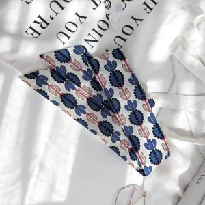 Soie étroite en coton lin imprimé floral ruban de sac foulard polyvalent accessoire de mode