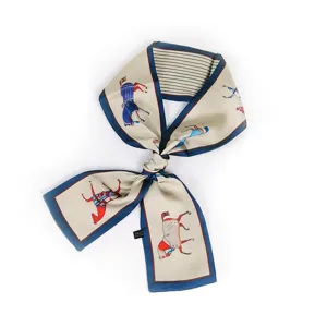 Élégant foulard en soie étroit pour femmes, ruban twilly polyvalent pour sac à main et cou.