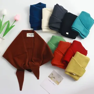 Bufanda Triangular de Punto de Lana para Mujer Calentador de Cuello de Invierno Elegante Colores Sólidos Chal de Punto Capa Accesorios de Viaje Casuales para Mujer