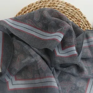Spring summer vintage floral cotton square scarf, breathable paisley neckerchief accessory.