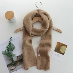 Écharpe d'hiver longue en tricot uni confortable et chaude tour de cou mode par temps froid