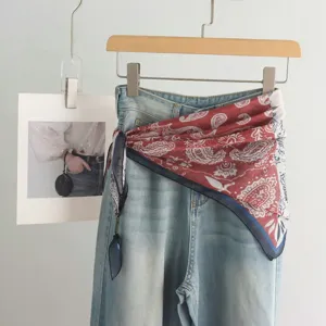 Μεταξωτό μαντήλι ζώνη μέσης για γυναίκες vintage paisley μοτίβο αξεσουάρ μόδας