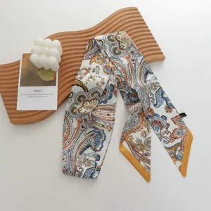Ρετρό μεταξωτό μαντήλι με σχέδιο paisley κομψή vintage κορδέλα μαλλιών λαιμού για γυναίκες
