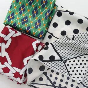Imitation silk small square scarf hair tie neckerchief geometric polka dot print scarf