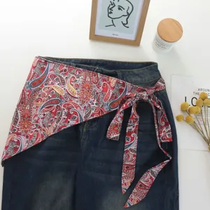 Φούστα φάκελος από συνθετικό μετάξι με paisley τύπωμα στιλ στρώσεων τζιν μόδα γυναικεία