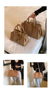 Retro matte texture Boston bag for women, simple casual handbag and versatile shoulder crossbody.
