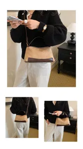 Minimalistische suède handtas retro schoudertas stijlvolle crossbody tas voor dames dagelijks