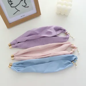 Summer lightweight women's neck scarf magnetic buckle solid color fashion headwear