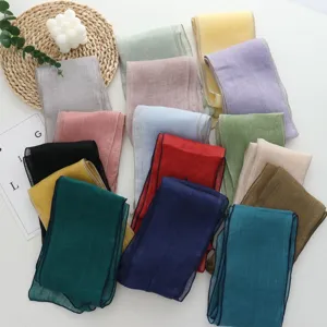 Elegant Korean Style Long Solid Color Scarf Thin Polyester Streamer Neck Guard Ribbon Minimalist Fashion Shawl For Women