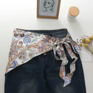 Σικ φούστα παρεό από τεχνητό μεταξωτό με paisley στάμπα, κομψό κασκόλ μέσης για γυναίκες.