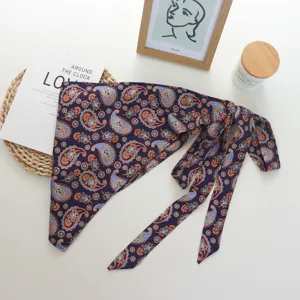 Ρετρό μαντίλι μέσης με τύπωμα paisley, αξεσουάρ μόδας bohemian στυλ για γυναίκες.