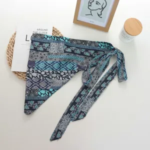 Κκομψή φούστα με τύπωμα paisley και boho τριγωνικό μαντήλι για γυναίκες καλοκαίρι