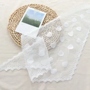 White lace floral triangle scarf sweet heart embroidered headscarf delicate accessory