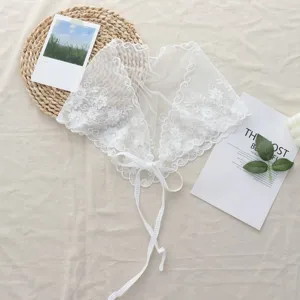 Summer sweet white lace triangular scarf women layered shawl fashion decorative headwear