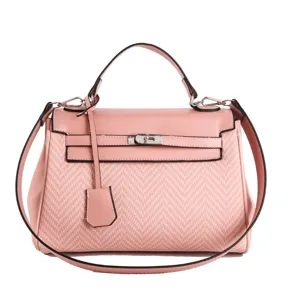 Borsa a tracolla rosa vintage da donna, elegante borsa a mano in stile classico raffinato.