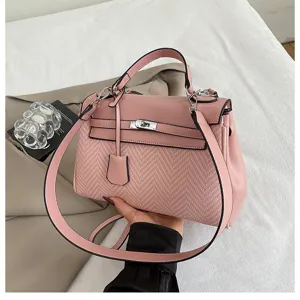 Borsa a mano intrecciata rosa donna elegante borsa a tracolla spalla manico borsa alla moda