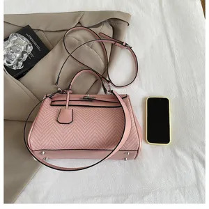 Borsa a mano vintage colore a contrasto donna tote 2026 nuova moda tracolla elegante chic