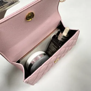 Chic pink quilted chain shoulder bag, elegant faux leather crossbody bag for women daily use.