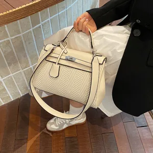 Borsa da donna rétro a contrasto shopper 2026 nuova elegante borsa a tracolla chic