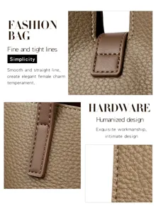 Détail de sac cabas d'épaule en cuir véritable montrant des coutures et une quincaillerie exquise.
