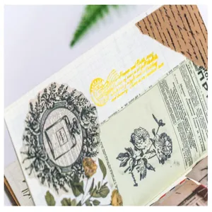 Kit autocollants scrapbooking vintage journal deco materiel DIY art collage retro tampons