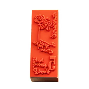Garden wooden stamp with palm tree design retro DIY handbook decorative postmark rubber stamp