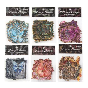 Set d'autocollants papillon style baroque vintage, fournitures de creation artisanale.