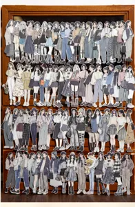 Ensemble d'autocollants décoratifs de filles esthétiques, illustrations de mode DIY.