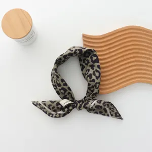 Cotton leopard print hair scarf vintage french style hair band for daily wear and travel decoration