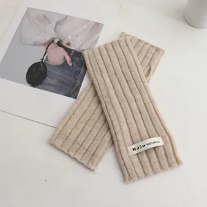 Unisex Thickened Pure Wool Half Finger Gloves Winter Warm Wrist Guard Fingerless Knitted Gloves Casual Fashion Mittens