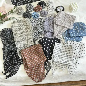 Dames mode 3D bloem lange zijden sjaal veelzijdige bloemige hals accessoire voor zomer.