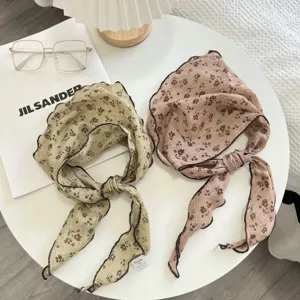 Donna fazzoletto triangolare stampa floreale vintage fascia capelli stile dolce accessori
