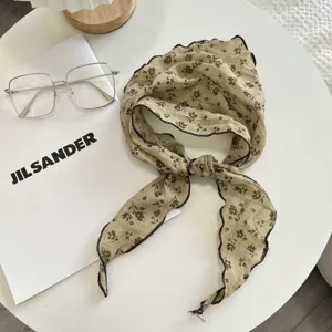 Sciarpa triangolare stampata floreale fascia stile letterario estetico copricapo