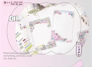 Schattige Koreaanse stijl fotolijst kaart houder washi tape set voor dagboek deco.