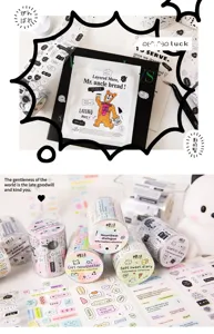 Schattige Koreaanse decoratieve washi-tape en planner sticker set voor DIY journal knutselen.